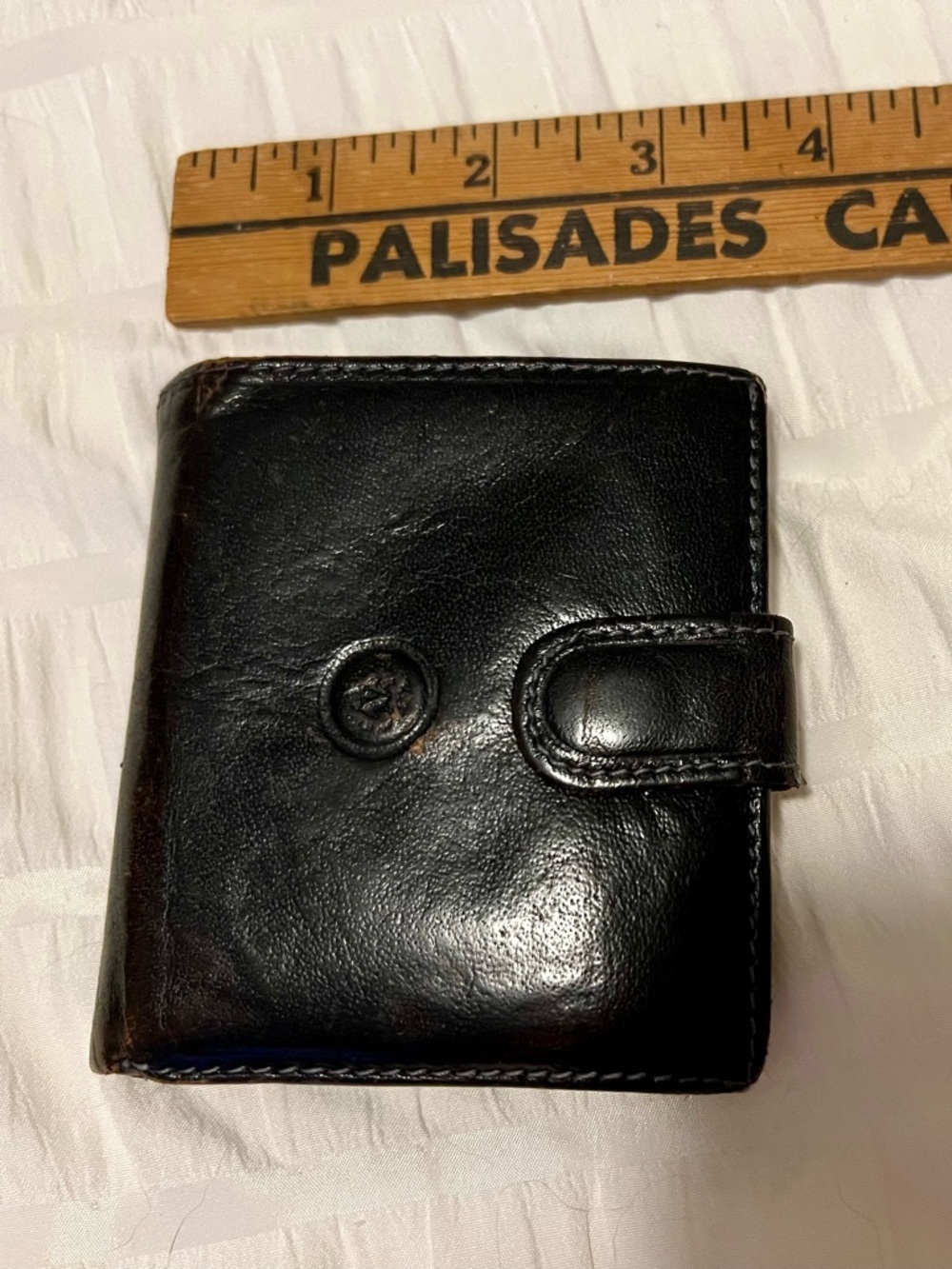 Vera Pelle Black Leather Snap Bifold Wallet - Picture 4 of 9